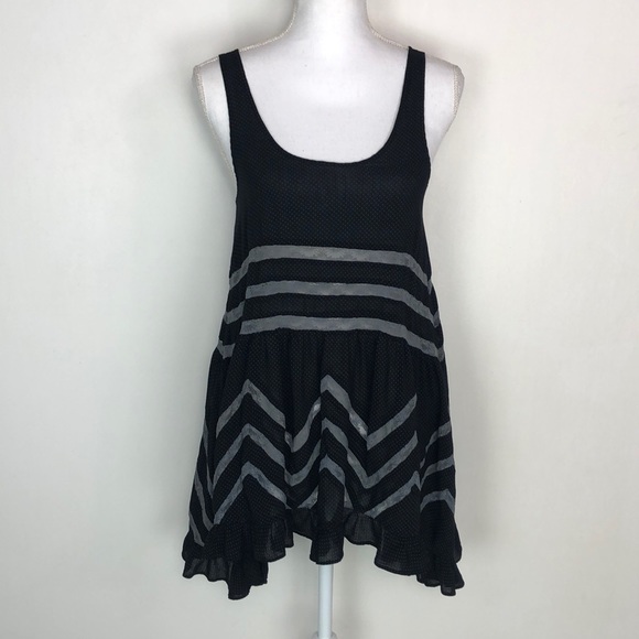 Free People Tops - SOLD Free People Voile Polka Dot Lace Trim Tunic